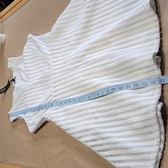 Apt. 9 Size 10 White Sleeveless V-Neck Fit & Flare Mesh/Lace Dress, NEW with Tag - Picture 10 of 16